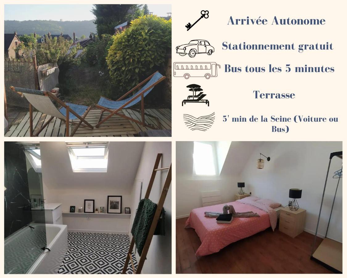 Apartmán Le Nid Normand Avec Terrasse - Stationnement Facile Et Gratuit - 5 Min Seine Deville-les-Rouen Exteriér fotografie